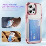 Card Holder Acrylic Hybrid TPU Phone Case, For iPhone 16 Pro Max, For iPhone 16 Pro, For iPhone 16 Plus, For iPhone 16 - Image 4