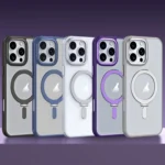 MagSafe Airbag Shockproof Frosted Phone Case with Fold Holder, For iPhone 16 Pro Max, For iPhone 16 Pro, For iPhone 16 Plus, For iPhone 16 - Image 2