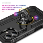 Shockproof TPU Hybrid PC Phone Case with Holder, For iPhone 16 Plus, For iPhone 16 - Image 3