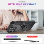 Shockproof TPU Hybrid PC Phone Case with Holder, For iPhone 16 Pro Max, For iPhone 16 Pro - Image 2