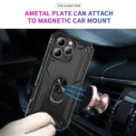 Shockproof TPU Hybrid PC Phone Case with Holder, For iPhone 16 Pro Max, For iPhone 16 Pro - Image 4