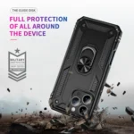 Shockproof TPU Hybrid PC Phone Case with Holder, For iPhone 16 Pro Max, For iPhone 16 Pro - Image 5
