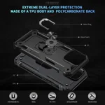 Shockproof TPU Hybrid PC Phone Case with Holder, For iPhone 16 Pro Max, For iPhone 16 Pro - Image 6