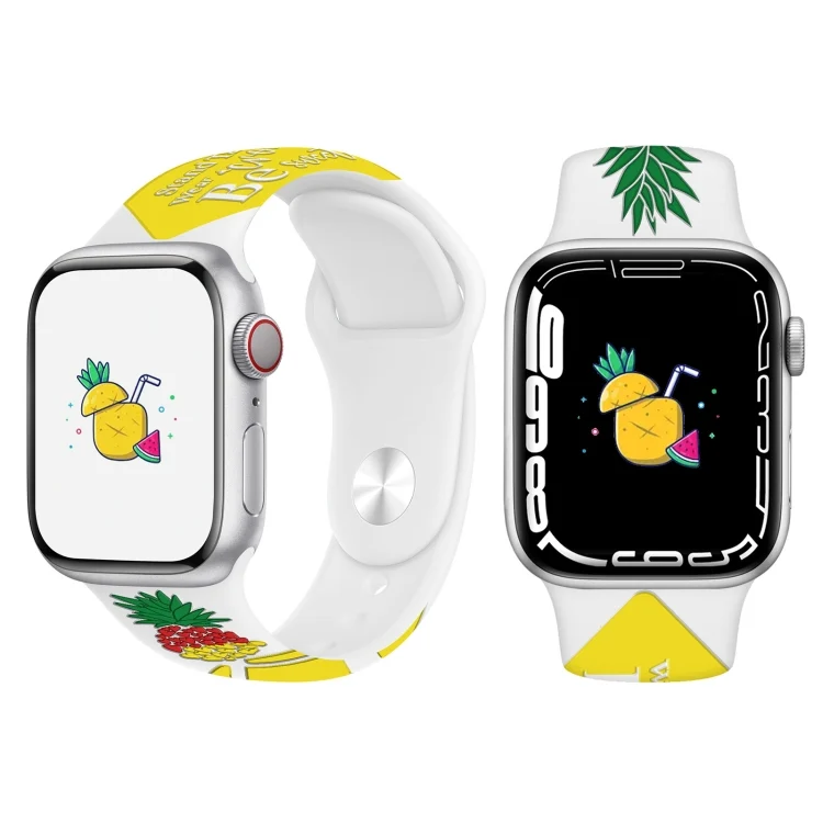 Embossed Color Printed Silicone Watch Band, For Apple Watch Series 3 38mm, For Apple Watch Series 3 42mm