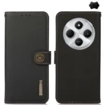 KHAZNEH Custer Texture RFID Genuine Leather Phone Case, For Redmi 14C 4G, For Redmi 13 4G