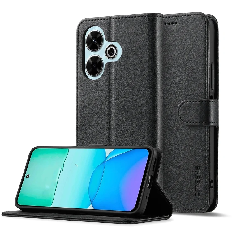 LC.IMEEKE Calf Texture Leather Phone Case, For Redmi 13 4G