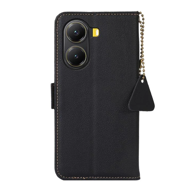 EDA006755205A_3.webp Side-Magnetic TJ Genuine Leather RFID Phone Case, For Redmi Turbo 4, For Redmi Note 14 5G, For Redmi Note 14 Pro 5G, For Redmi 14C 4G, For Redmi 13 4G - Image 4