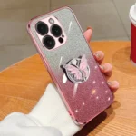 Plated Gradient Glitter Butterfly Holder TPU Phone Case, For iPhone 15 Pro Max, For iPhone 15 Pro, For iPhone 15 Plus, For iPhone 15