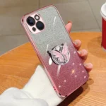 Plated Gradient Glitter Butterfly Holder TPU Phone Case, For iPhone 14 Plus, For iPhone 14, For iPhone 14 Pro, For iPhone 14 Pro Max