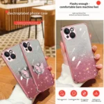 Plated Gradient Glitter Butterfly Holder TPU Phone Case, For iPhone 14 Plus, For iPhone 14, For iPhone 14 Pro, For iPhone 14 Pro Max - Image 3