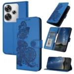 Datura Flower Embossed Flip Leather Phone Case, For Redmi Turbo 3 / Xiaomi Poco F6, For Redmi Note 13R Pro / Xiaomi Poco X6 Neo
