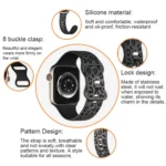 Concave Leopard Printed Silicone Watch Band, For Apple Watch Series 5 44mm, For Apple Watch Series 5 40mm - Image 5