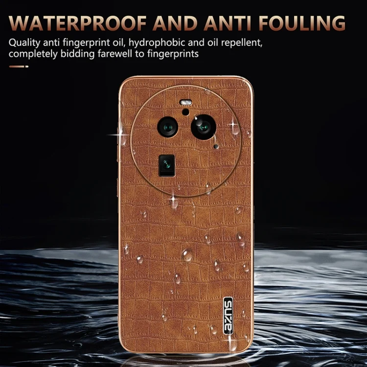 EDA006769302A_5.webp AZNS Electroplated Frame Crocodile Texture Full Coverage Phone Case, For OPPO Find X6 Pro, For OPPO Find X6 - Image 6