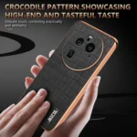 AZNS Electroplated Frame Crocodile Texture Full Coverage Phone Case, For OPPO Find X6 Pro, For OPPO Find X6 - Image 7
