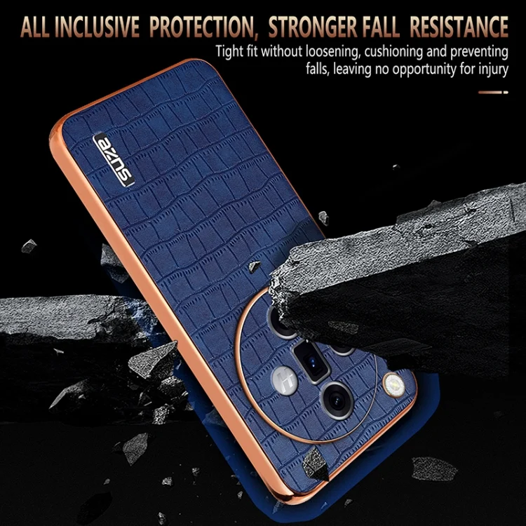 EDA006769303A_3.webp AZNS Electroplated Frame Crocodile Texture Full Coverage Phone Case, For OPPO Find X7, For OPPO Reno11 Global, For OPPO Find X7 Ultra, For OPPO Find X8 Pro - Image 4
