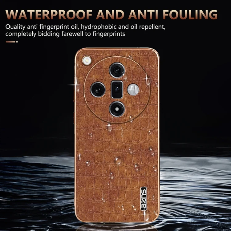 EDA006769303A_5.webp AZNS Electroplated Frame Crocodile Texture Full Coverage Phone Case, For OPPO Find X7, For OPPO Reno11 Global, For OPPO Find X7 Ultra, For OPPO Find X8 Pro - Image 6