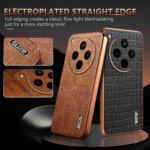 AZNS Electroplated Frame Crocodile Texture Full Coverage Phone Case, For OPPO Find X8s+, For OPPO Find X8s, For OPPO Find X8 Ultra, For OPPO Find X8 - Image 3