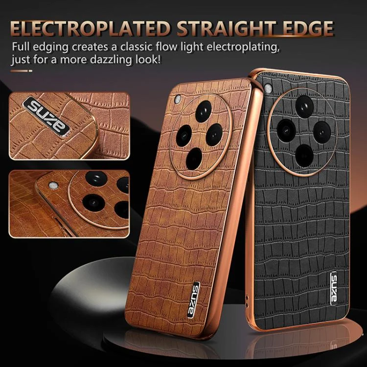 EDA006769310A_2.webp AZNS Electroplated Frame Crocodile Texture Full Coverage Phone Case, For OPPO Find X8s+, For OPPO Find X8s, For OPPO Find X8 Ultra, For OPPO Find X8 - Image 3