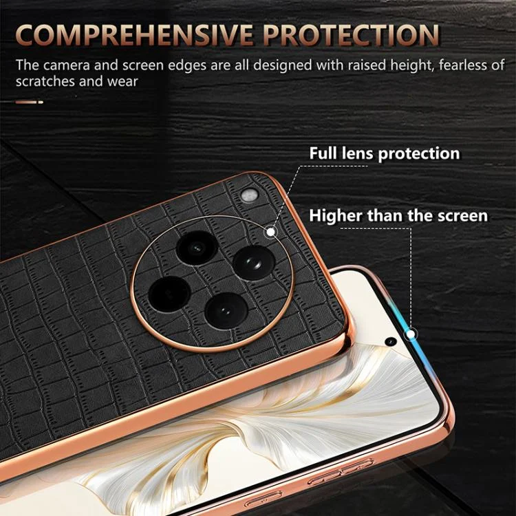 EDA006769310A_4.webp AZNS Electroplated Frame Crocodile Texture Full Coverage Phone Case, For OPPO Find X8s+, For OPPO Find X8s, For OPPO Find X8 Ultra, For OPPO Find X8 - Image 5