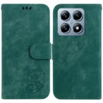 Little Tiger Embossed Leather Phone Case, For Xiaomi 14T Pro, For Xiaomi 14T, For Xiaomi Poco M6 4G