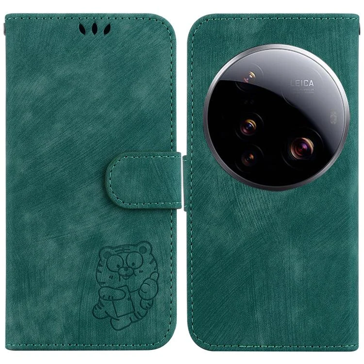 Little Tiger Embossed Leather Phone Case, For Xiaomi 15 Ultra, For Xiaomi 15 Pro, For Xiaomi 15