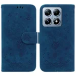 Butterfly Rose Embossed Leather Phone Case, For Xiaomi 14T, For Xiaomi Poco M6 4G, For Xiaomi Poco F6 Pro