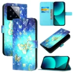 3D Painting Horizontal Flip Leather Phone Case, For Xiaomi 14 Pro, For Xiaomi 14