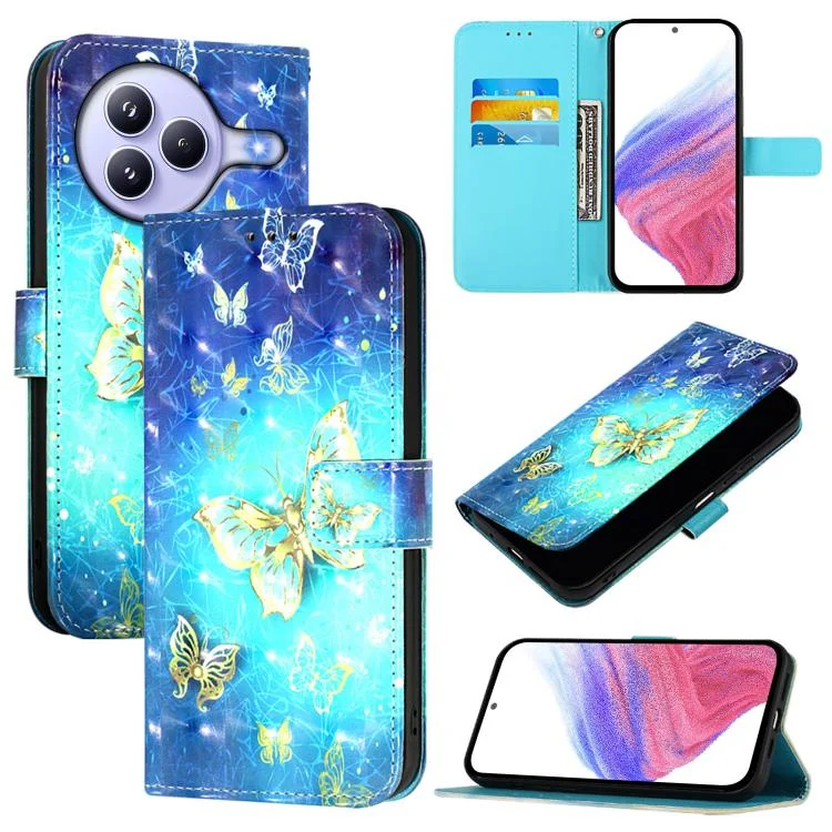 3D Painting Horizontal Flip Leather Phone Case, For Xiaomi Civi 5 Pro, For Xiaomi 15S Pro