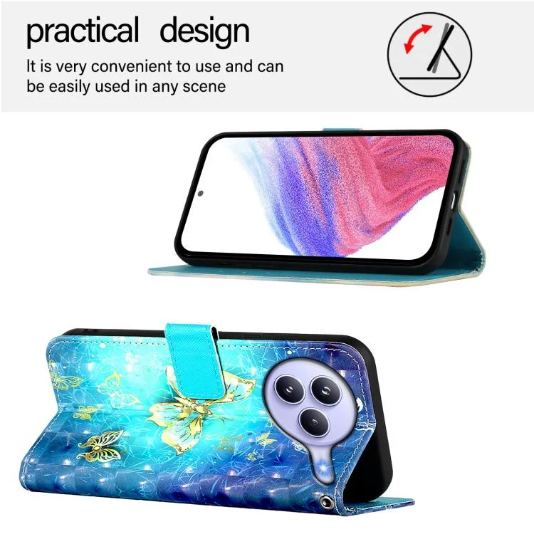 EDA006779230A_3.webp 3D Painting Horizontal Flip Leather Phone Case, For Xiaomi Civi 5 Pro, For Xiaomi 15S Pro - Image 4
