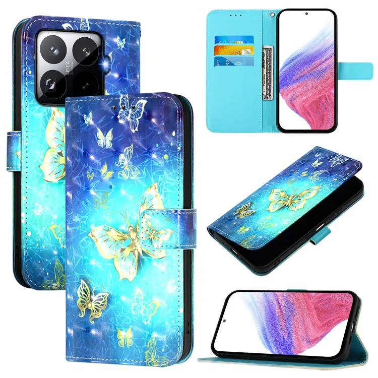 3D Painting Horizontal Flip Leather Phone Case, For Xiaomi 15T Pro, For Xiaomi 15T