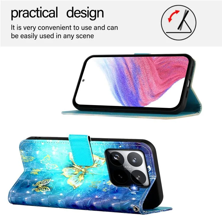EDA006779233A_3.webp 3D Painting Horizontal Flip Leather Phone Case, For Xiaomi 15T Pro, For Xiaomi 15T - Image 4