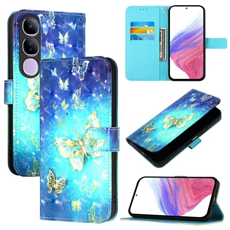 EDA006780241A.webp 3D Painting Horizontal Flip Leather Phone Case, For vivo V40 Lite 5G IDN, For vivo V40e 5G India - Image 1