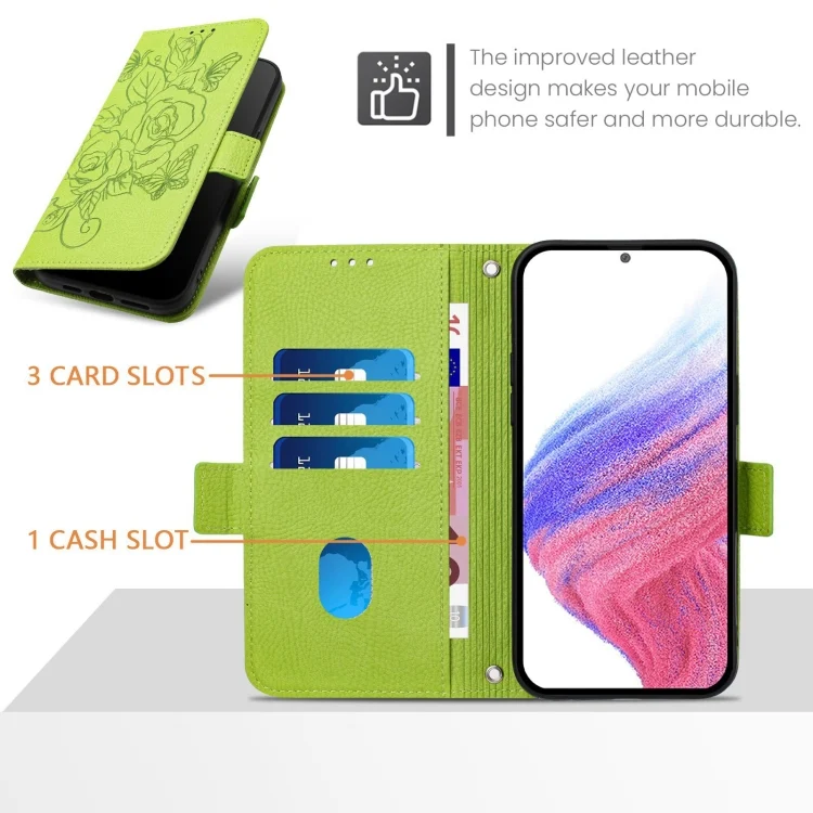 EDA006783926A_3.webp Embossed Rose RFID Anti-theft Leather Phone Case, For Xiaomi Poco X4 Pro 5G, For Xiaomi Mi 11 Lite, For Xiaomi 11T / 11T Pro - Image 4