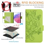 Embossed Rose RFID Anti-theft Leather Phone Case, For Xiaomi Poco X4 Pro 5G, For Xiaomi Mi 11 Lite, For Xiaomi 11T / 11T Pro - Image 5