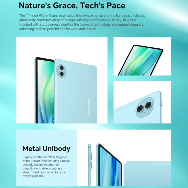 EDA006789601A_13.webp Teclast P50 Tablet PC 11 inch,  Android 14 Unisoc T606 Octa Core, 4G LTE Dual SIM - Image 14