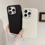 Macaroon Tile Stripe TPU Hybrid PC Phone Case, For iPhone 15, For iPhone 14 - Image 3