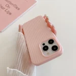 Macaroon Tile Stripe TPU Hybrid PC Phone Case, For iPhone 15, For iPhone 14 - Image 5