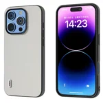 ABEEL Black Frame Genuine Leather Elegant Phone Case, For iPhone 16 Pro Max, For iPhone 16 Pro, For iPhone 16 Plus