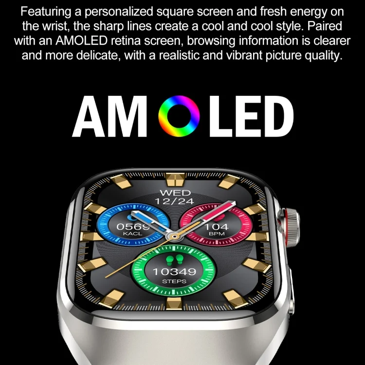 EDA0068079_B1.webp TK16 2.04 inch LCD Screen Steel Strap Smart Watch Supports Health Monitoring - Image 2