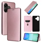 Carbon Fiber Texture Flip Leather Phone Case, For Redmi 13 4G