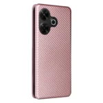 Carbon Fiber Texture Flip Leather Phone Case, For Redmi 13 4G - Image 3
