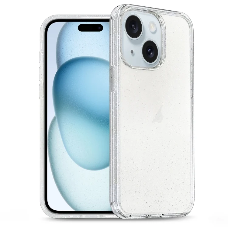 Glitter Powder TPU Hybrid PC Phone Case, For iPhone 15 Plus, For iPhone 15, For iPhone 14 Plus