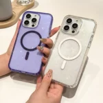 Glitter Powder TPU Hybrid PC MagSafe Phone Case, For iPhone 16, For iPhone 15 Pro Max, For iPhone 15 Pro - Image 5