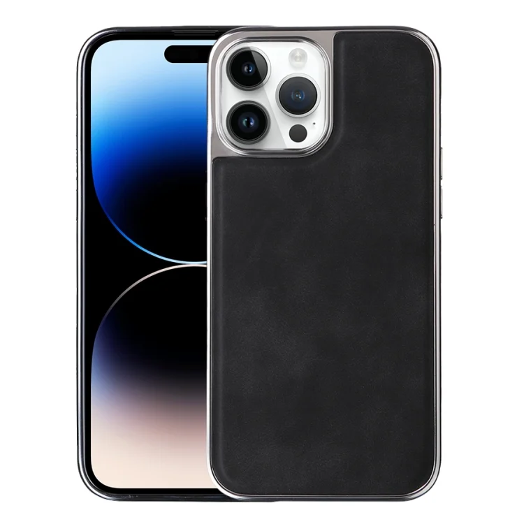 Electroplated Side PU Hybrid TPU MagSafe Phone Case, For iPhone 14 Pro, For iPhone 14 Pro Max, For iPhone 13 Pro Max, For iPhone 13 Pro