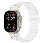 Colorful Dots Magnetic Silicone Watch Band, For Apple Watch Ultra 2 49mm, For Apple Watch Series 9 45mm, For Apple Watch Series 9 41mm, For Apple Watch Ultra 49mm
