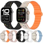 Colorful Dots Magnetic Silicone Watch Band, For Apple Watch Ultra 2 49mm, For Apple Watch Series 9 45mm, For Apple Watch Series 9 41mm, For Apple Watch Ultra 49mm - Image 2