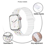 Colorful Dots Magnetic Silicone Watch Band, For Apple Watch Ultra 2 49mm, For Apple Watch Series 9 45mm, For Apple Watch Series 9 41mm, For Apple Watch Ultra 49mm - Image 3