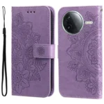 Seven-petal Flowers Embossing Leather Phone Case, For Redmi K80, For Redmi Note 14 4G 163.25mm Global, For Redmi Note 14 5G, For Redmi Note 14 Pro 5G / Note 14 Pro+ 5G