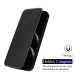 Magnetic Armor Series RFID Card Slots Leather Phone Case, For iPhone 13 Pro - Image 2