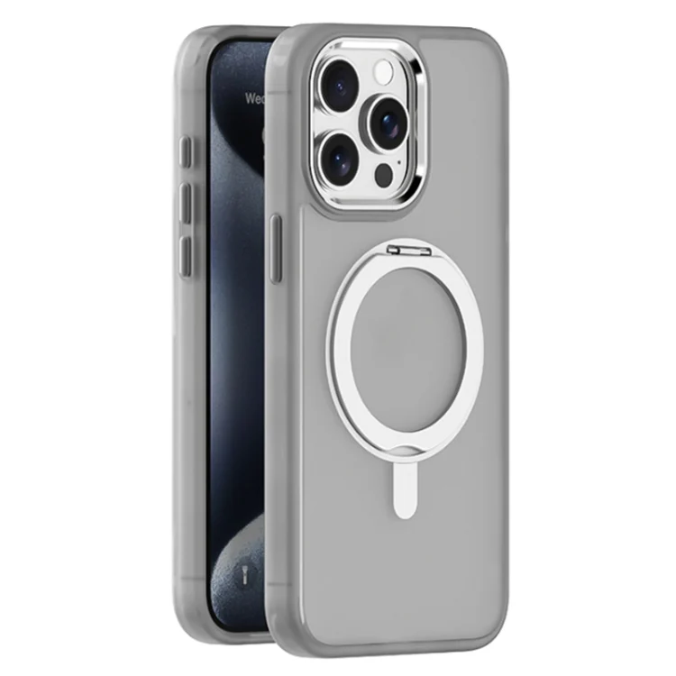 Skin Feel Frosted MagSafe Magnetic Rotating Holder Phone Case, For iPhone 15 Pro Max, For iPhone 15 Pro, For iPhone 15 Plus